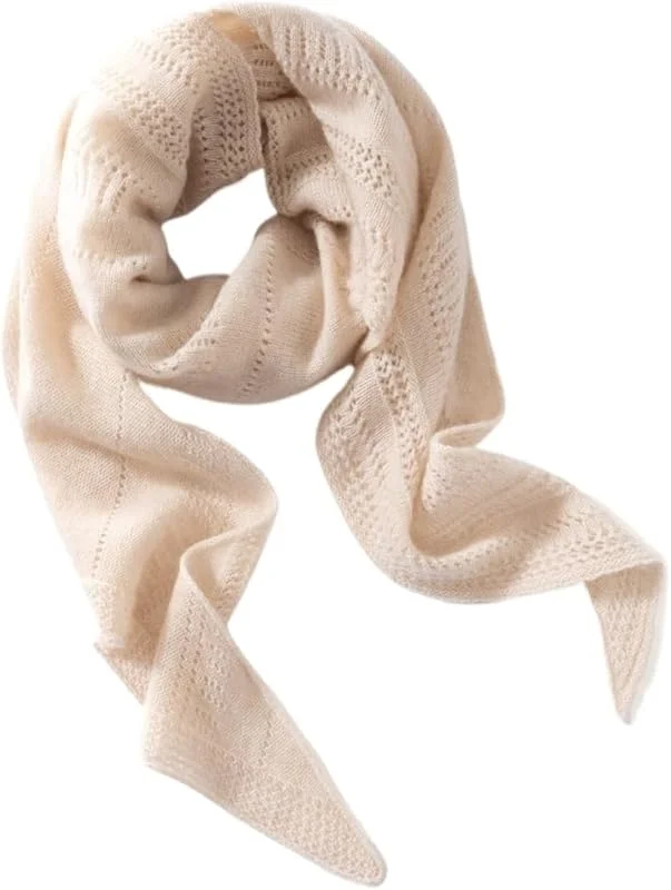 Schal Kaschmirschal for Damen, hohl gestrickter Dreiecksschal, Umhang for vier Jahreszeiten — Heizkleidung