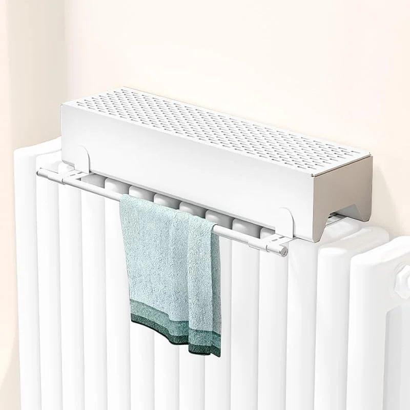Heizkörper-Luftbefeuchter, Verdunstung für Schlafzimmer, Wohnzimmer, mit einziehbarer Wäschestange, kein Strom erforderlich, Aluminium