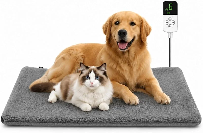 Heizmatte für Katze Hund 45 * 70cm, 28°C-50°C Temperatur & 4 Timing — Heizung Warmepumpe
