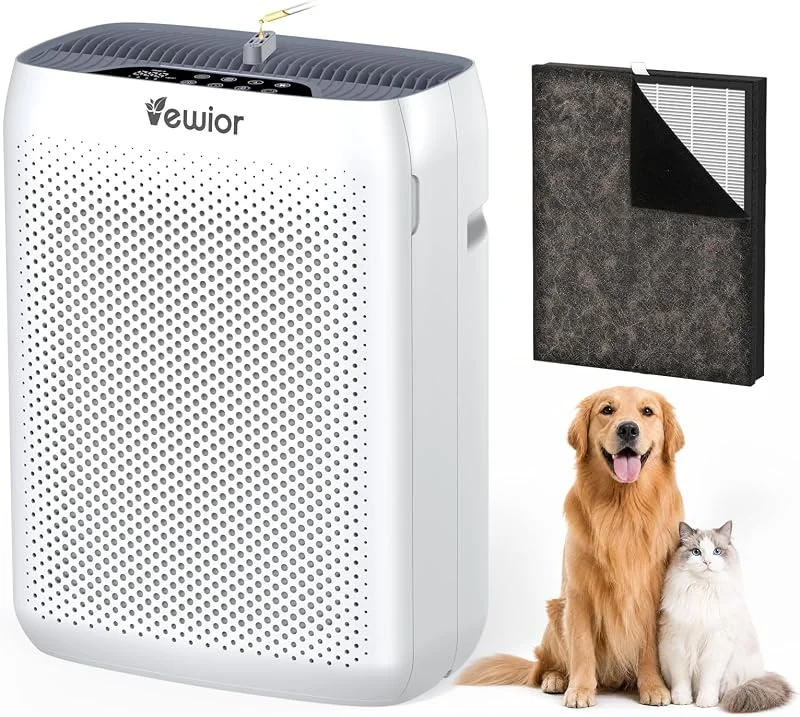 Vewior Luftreiniger für Zuhause, großer Raum bis zu 3000 m², H13 HEPA-Filter, Luftreiniger für Schlafzimmer mit PM2.5-Display, Luftqualitätssensor, Schlafmodus, Timer, Luftreiniger für Rauch — Luftbefeuchter