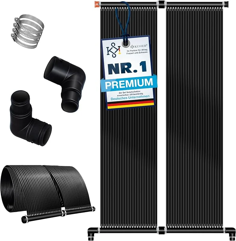 KESSER® Solarkollektor Poolheizung 300x70 cm, Pool Zubehör, Wärmepumpe Pool, Solar Poolheizer für Pools bis 12.000L, Pool Solarheizung erweiterbar, UV-beständiger Kunststoff, Schwimmbad Solarheizung — Heizung Warmepumpe