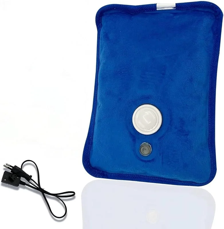 Elektrische Wärmflasche, wiederaufladbar, Wärmflasche, Warmwasser, ideal zur schnellen Linderung von Rückenschmerzen und Menstruationsbeschwerden – 75 ºC – 600 W – Blau — Heizung Warmepumpe