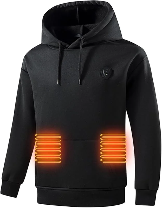 KQIVAM Beheizbare Hoodie für Herren Damen Elektrische Jacke Beheizte Heizweste Kapuzenpullover Sweatshirt 5 Heizzonen mit Kapuze Winter Warm Casual Pullover Hoody — Heizkleidung