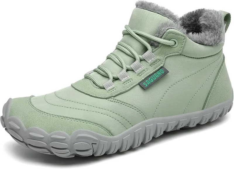 SAGUARO Winter Barfußschuhe Warm Gefüttert Winterschuhe für Damen Herren, EU Gr.36-48 — Heizkleidung