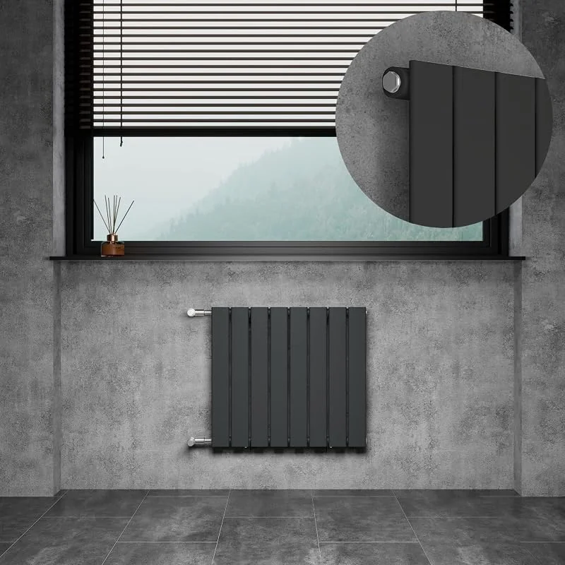 WITEN&NOCK Badheizkörper 55x60cm mit Seitenanschluss Anthrazit Einlagig — Heizung Warmepumpe