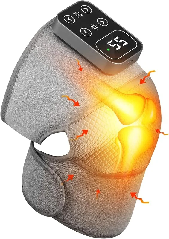 Knee Relief 3 IN 1 Kniemassagegerät, Kniewärmer mit 5 Heizung und 3 Massage, Kabelloses Beheizte Kniebandage Wiederaufladbare Einstellbare Größe für Knie, Ellenbogen, Schulter Entspannun — Heizkleidung