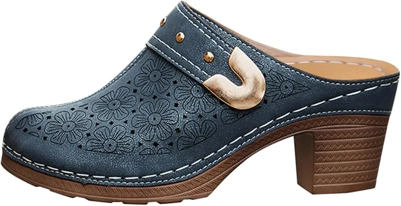 Damen Clogs & Pantoletten Für Mit Absatz Schuhe Vorne Geschlossen Hinten — Heizkleidung