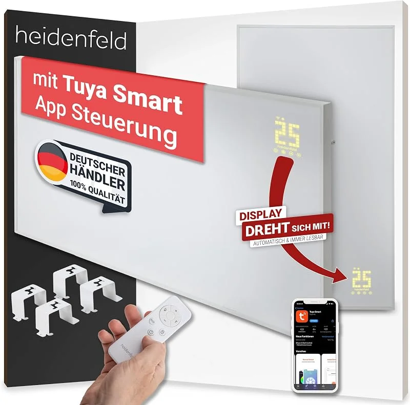 Heidenfeld Infrarotheizung HF-HP140, Bis 10 m² (300 Watt) — Heizung Warmepumpe