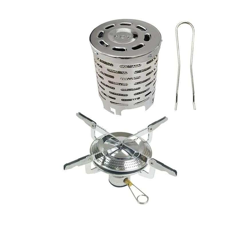 1PCS Edelstahl Outdoor Multi-zweck Fernen Infrarot Heizung Abdeckung Zelt Heizung Camping Picknick Gasherd Wärmer(Silve Cover stove) — Heizung Warmepumpe