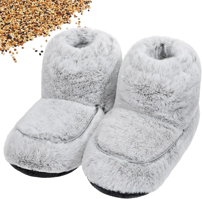 Cozypower Mikrowellengeeignete Hausschuhe für Damen und Herren, beheizbare Stiefeletten, wärmende Hausschuhe, beheizbare Wellness-Stiefel mit feuchter Wärmetherapie, bequeme Füße, warm für — Heizkleidung