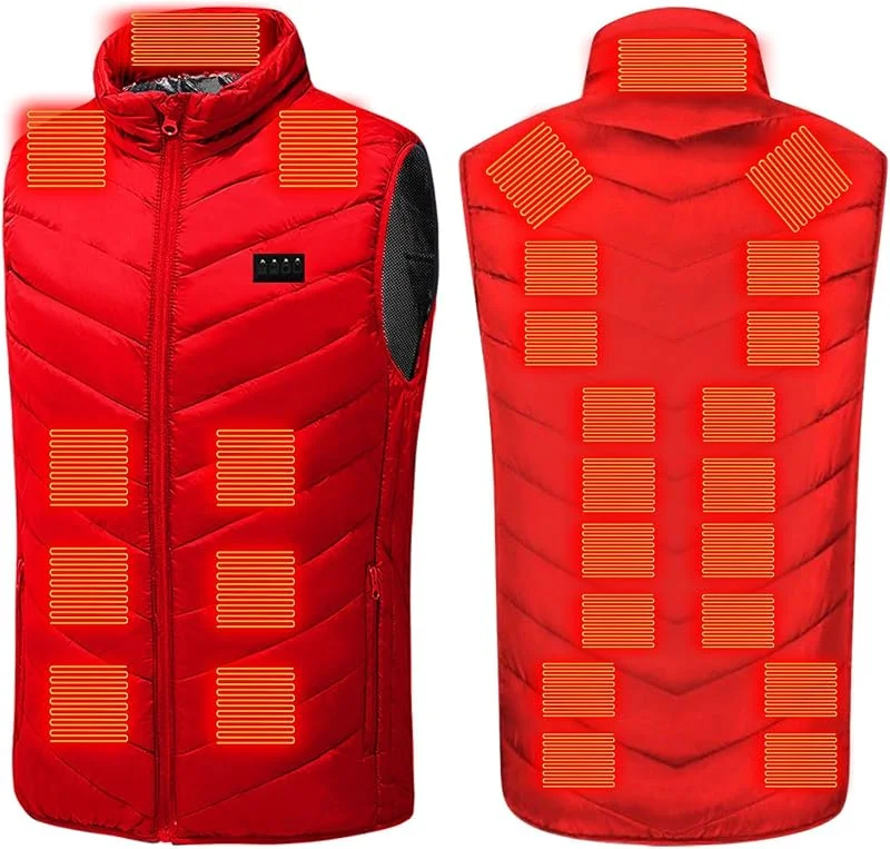 Battnot Beheizbare Weste Herren Warme Dicke, Unisex 29 Zonen, Winterjacke USB Elektrische, Beheizte Wärme Ärmellos Jacke mit Heizung, Skijacke Mit Wärmefunktion Heizjacke Weich Bequem Steppweste — Heizkleidung