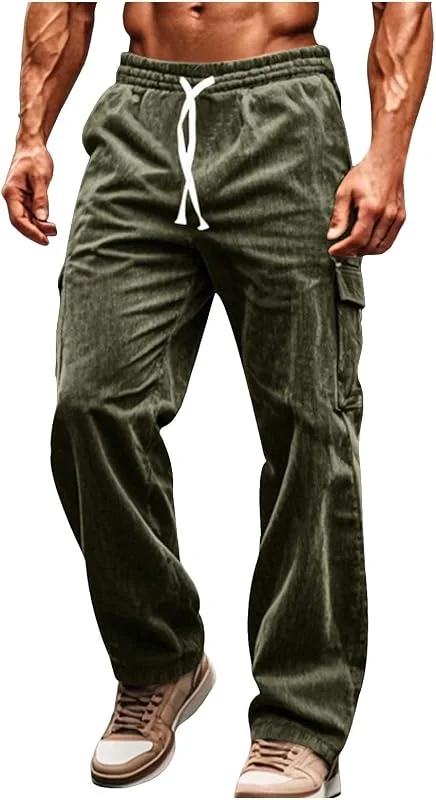 Freizeithose Herren Cord Cargohose Outdoor Jogginghose Laufhose Stoffhose — Heizkleidung
