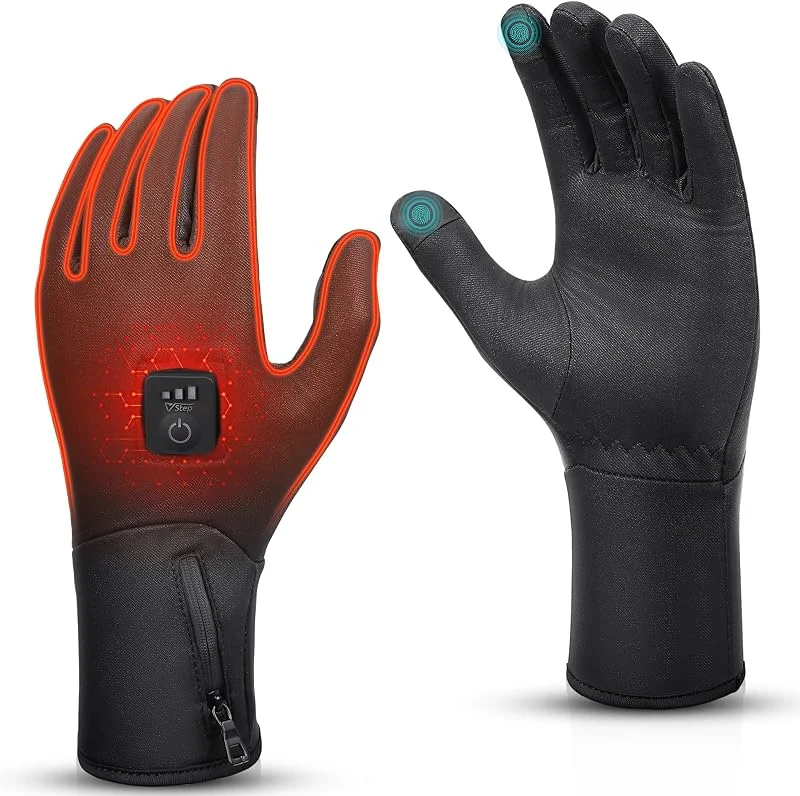 V.Step Beheizbare Handschuhe Herren Damen，Wiederaufladbar beheizte Handschuhe Dünne mit 7.4V Akku Touchscreen Winddicht, Winter Wärmende handwärmer für Ski Fahrrad Snowboard Outdoor L — Heizkleidung