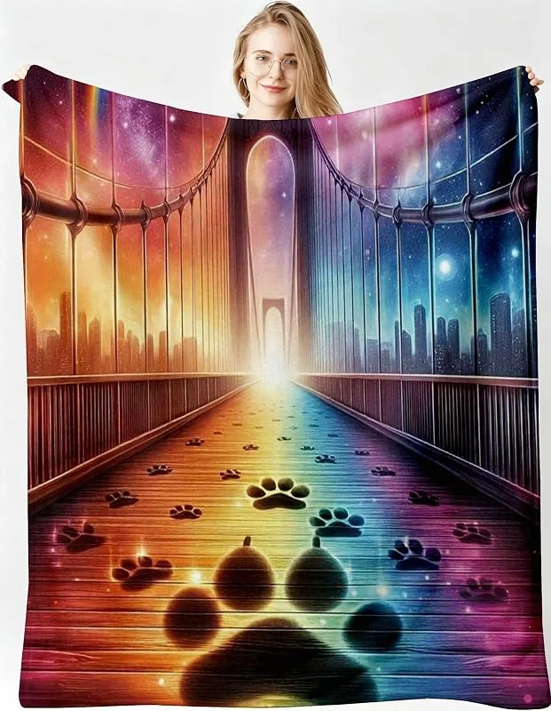 Kuscheldecke XXL 220x240 cm Bunte Brücke für Sofa, Doppelbett-B288 — Heizung Warmepumpe