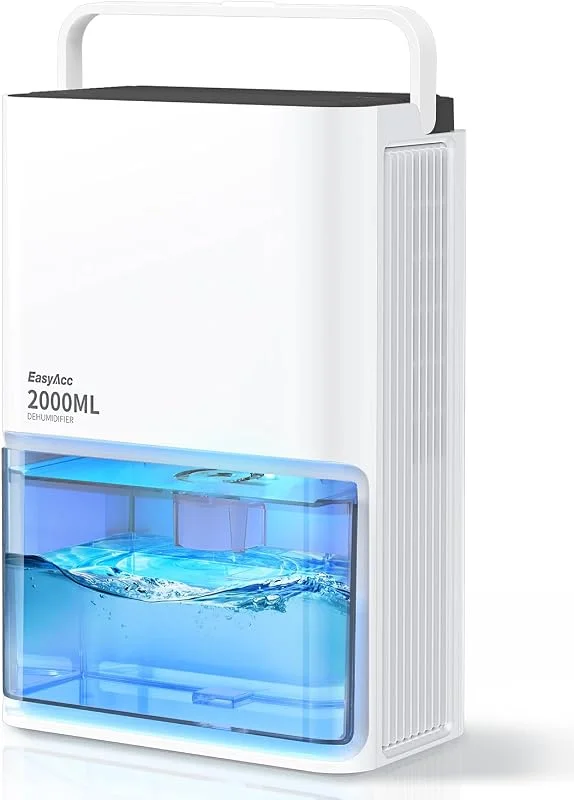 EasyAcc Elektrischer Luftentfeuchter, 2000ml Luftentfeuchter Pro 500-650ml, Tag - 3 Stufen, Automatische Abtauung, 7-Farben LED-Licht, Automatische Abschaltung - Geeignet für feuchte Räume 10-15 m² — Luftbefeuchter