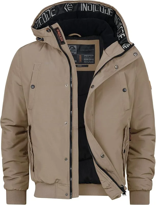 Indicode Herren INAlbanos Winterjacke Herrenjacke mit Kapuze und Taschen — Heizkleidung
