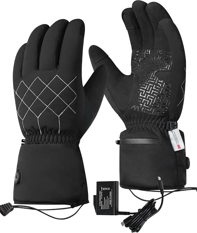 KUTOOK Beheizbare Handschuhe Herren Damen Elektrische Heizhandschuhe mit 3M Thinsulate Wasserdicht Winddicht Winterhandschuhe mit Touchscreen Reflektierend für Ski Wandern Motorrad — Heizkleidung