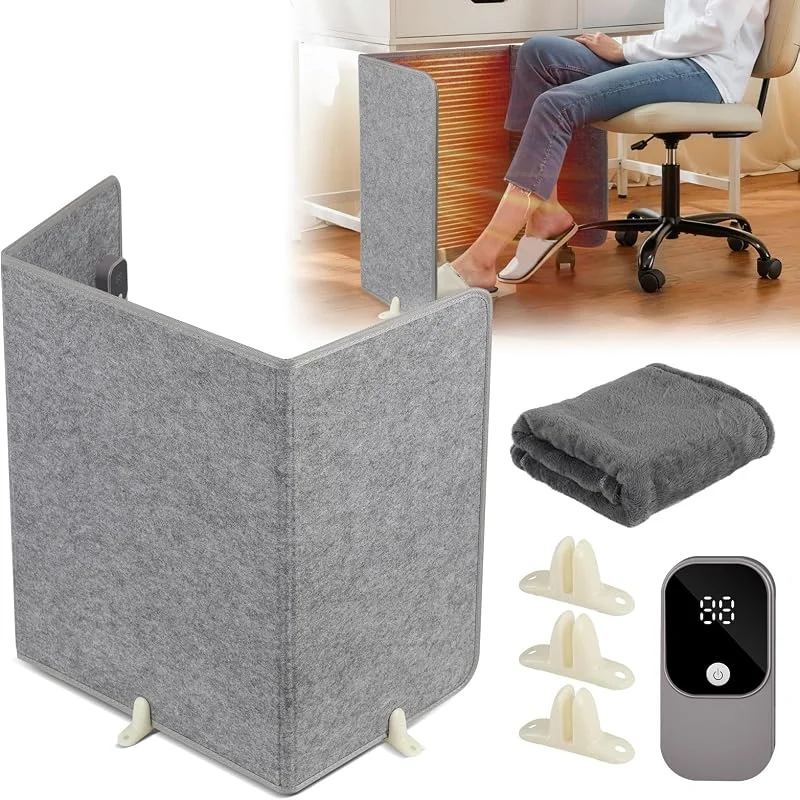 Haushaltsgeräte Infrarot Panel, Faltbares Heizung mit Timer, 3 Heizstufen bis 65 °C, 165 Watt, Faltbares Heizung Fern-Infrarot-Heizpaneel, Infrarot Tischheizung, Grau 53×96 CM — Heizung Warmepumpe