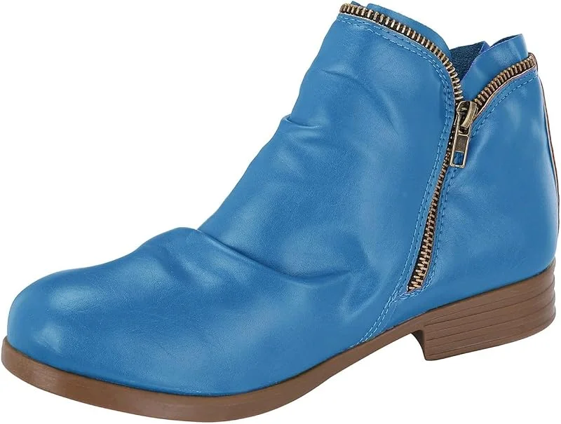 Modische Damen-Stiefel, modisch, kurz, Vintage, Leder, Schuhe, niedriger Absatz, runder Kopf, Cowboy-Stiefel, hohe Stiefel, leicht, Damenschuhe — Heizkleidung