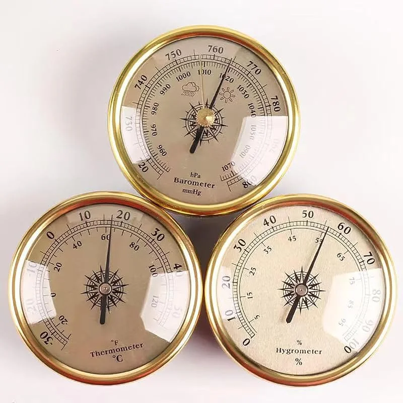 Barometer für Zuhause, 3-in-1 Barometer, Wetterstation, Barometer, Thermometer, Hygrometer, Innen- und Außenbereich, Wetterbarometer, Barometer für Zuhause, Fischerboot, Babyzimmer, Büro — Luftbefeuchter