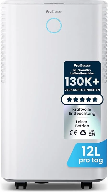 Pro Breeze OmniDry 12L Luftentfeuchter mit leisem Betrieb — Luftbefeuchter