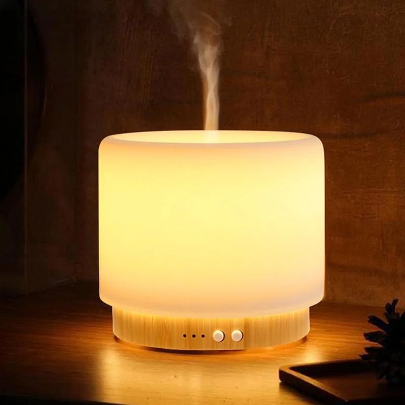Aroma Diffuser – 280ml Ultraschall Diffusor für ätherische Öle mit Luftbefeuchtung und Schlaf-Nachtlicht aus Keramik & Bambus, Auto-Off, BPA-frei, geräuschlos, ideal für Zuhause, Büro und als Geschenk — Luftbefeuchter