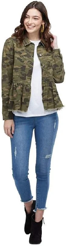Mud Pie Damen Banks Denim Jacket Jeans-Schößchenjacke — Heizkleidung