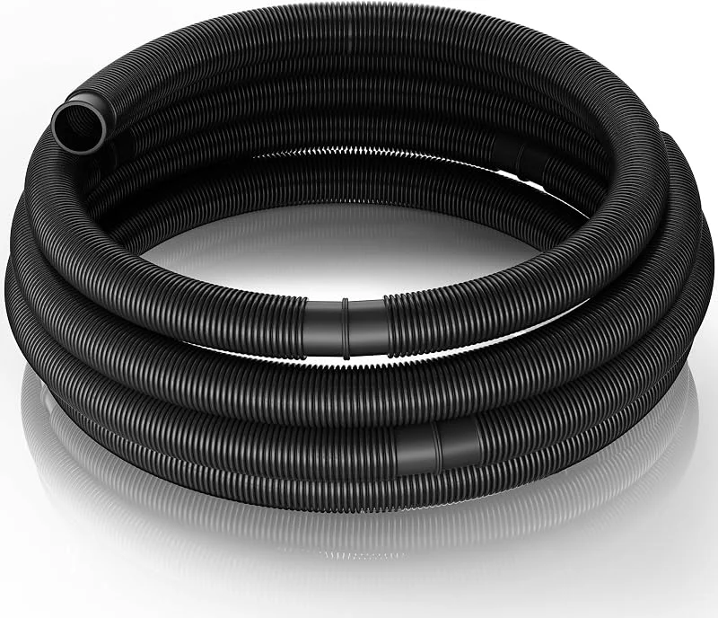 Wiltec Poolschlauch 9 m ⌀38 mm, Schwimmbadschlauch mit Muffen, Pumpenschlauch für Schwimmbecken, Saugschlauch, Solarschlauch — Heizung Warmepumpe