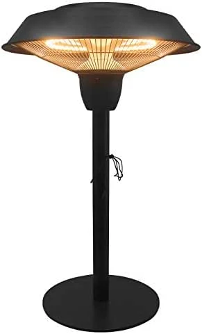 Jet-Line®, Elektrischer Heizstrahler, Heizlampe Pollux, Terrassenstrahler schwarz, Terrassenheizer in Form einer Tischlampe, Stehlampe outdoor, 1500 W — Heizung Warmepumpe