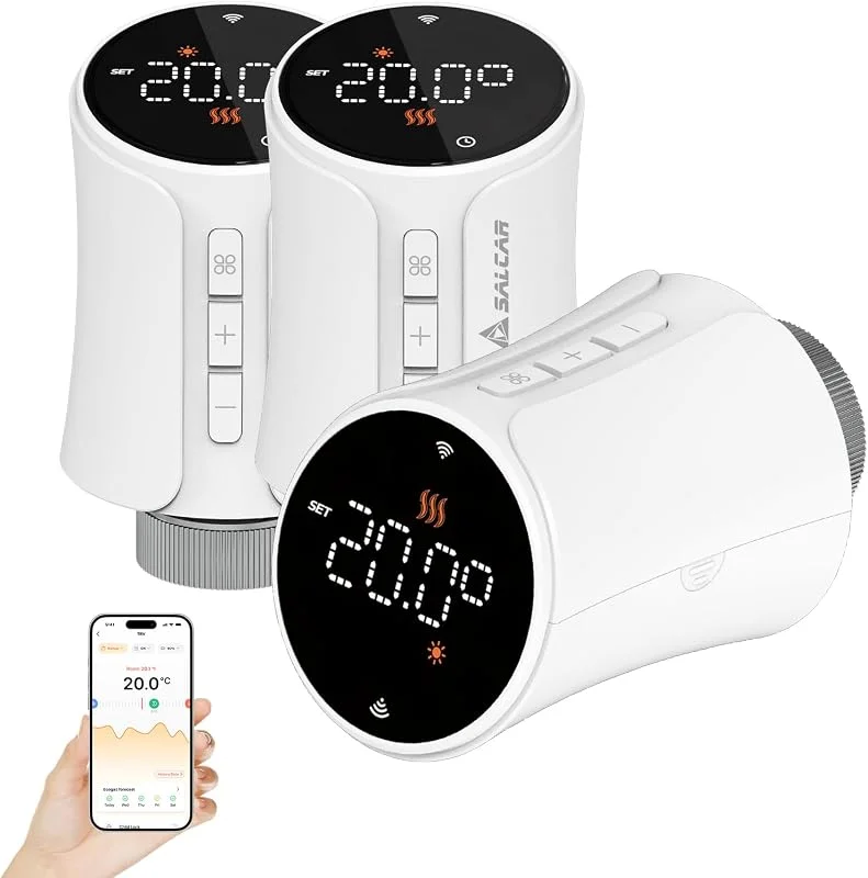 SALCAR 706W Smart Heizkörperthermostat Kein Gateway Erforderlich 3er Set — Heizung Warmepumpe