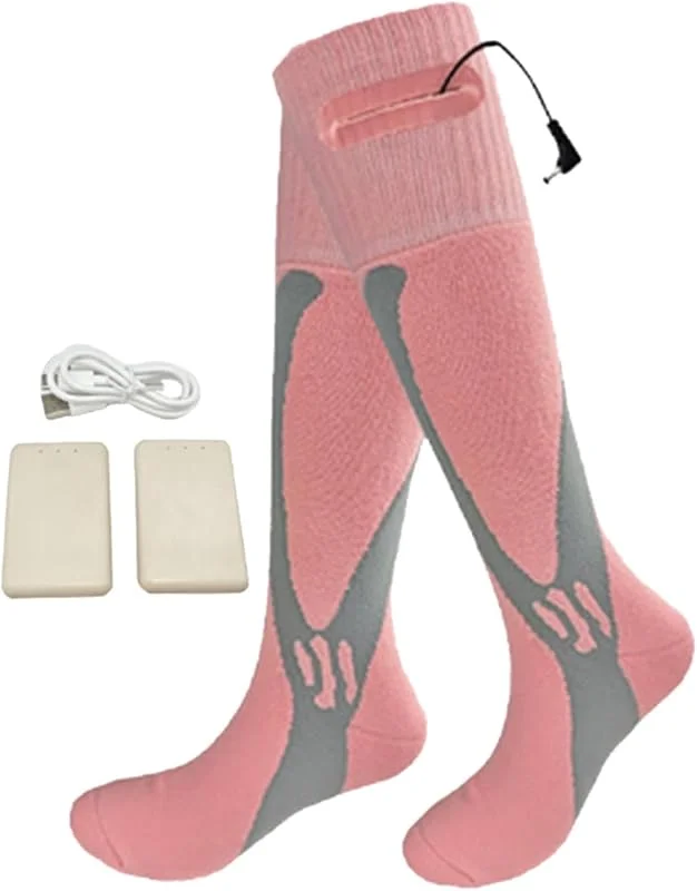 Beheizte Socken Wiederaufladbare Elektrische Beheizbare Socken Damen Herren Batterie Heizsocken Mit 2500-mAh-Elektrosocken, Heizbar Thermosocken Fußwärmer, Warme Winter Socken Für Jagd, Camping, Wande — Heizkleidung