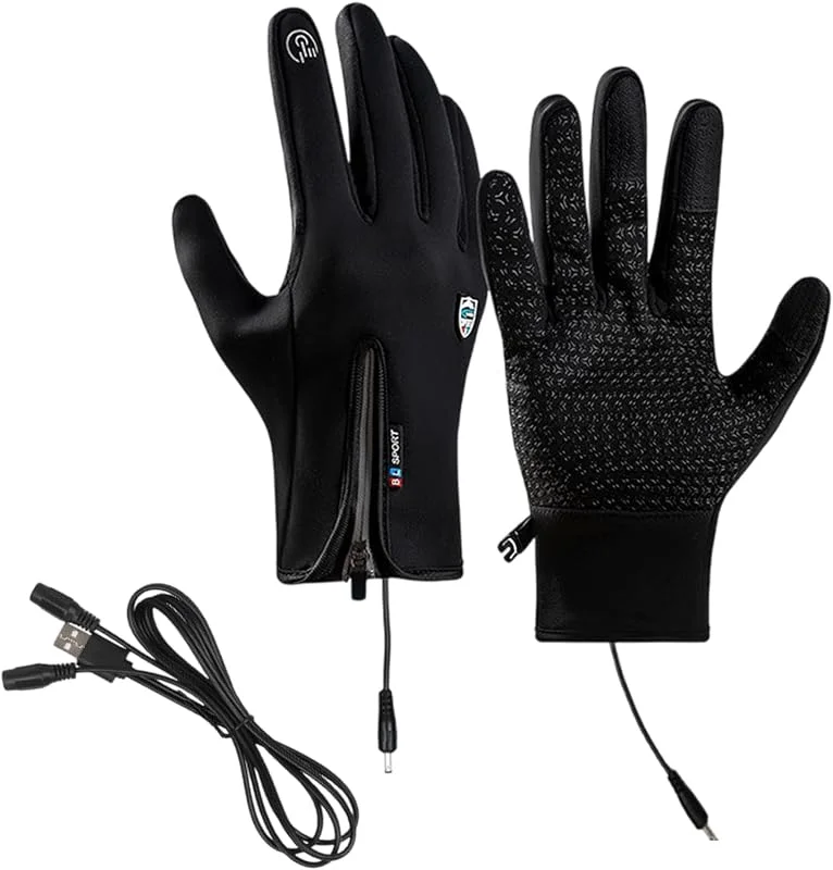 Beheizbare Damen Handschuhe Warm verstellbares Reißverschlussdesign — Heizkleidung
