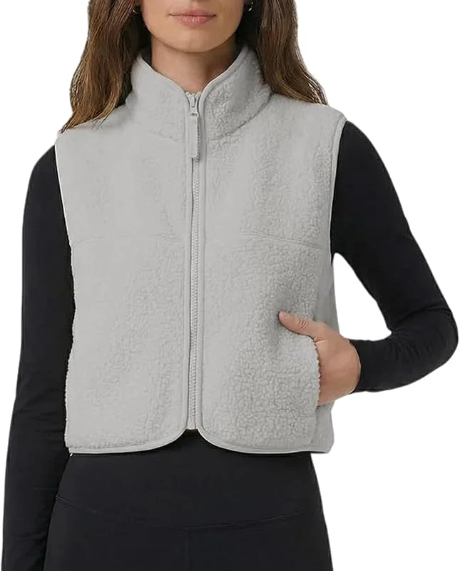 Generisch Teddy Weste Damen Herbst Winter Teddywesten Damen Ärmellose Weste — Heizkleidung