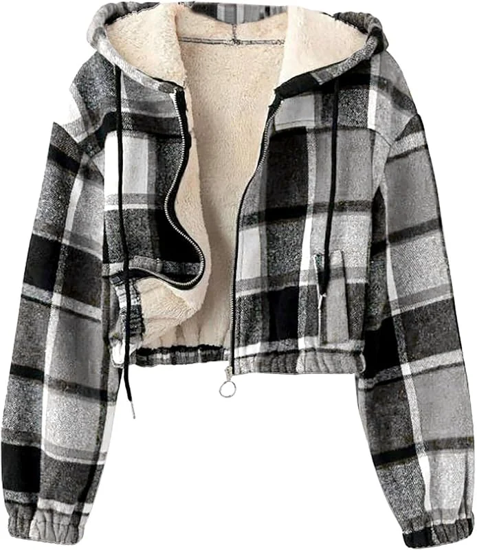 Ansenesna Winterjacke Damen Kurz Warm Gefüttert Wintermantel Elegant Mit Kapuze Jacke Winter Gefütterte Cordjacke Cord Mantel Frauen Innenfutter Damen-Jacken Teddyfutter Thermo Kurzmantel — Heizkleidung