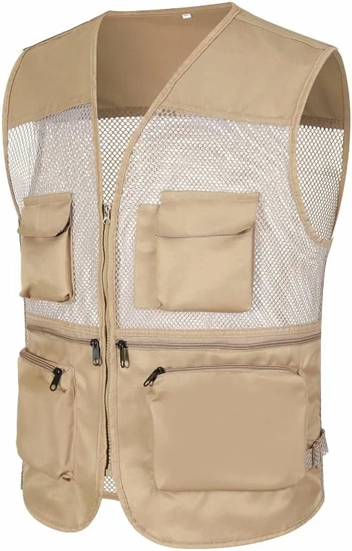 Generisch Herren Weste Dschungelcamp Kostüm Angelweste Mit Vielen Taschen Schutzweste Leichte Jagdweste Atmungsaktiv Kampfweste Freizeitweste Sommerweste Arbeitsweste Safari Angeln Outdoor — Heizkleidung