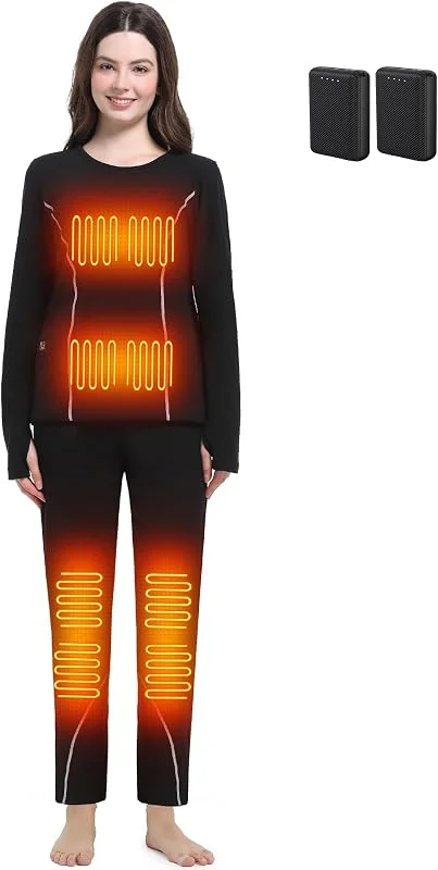 FERNIDA Damen Beheizbare Unterwäsche, Beheizte Oberteil & Leggings Hose — Heizkleidung