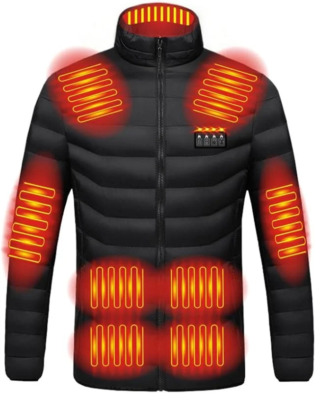 AACH Beheizte Jacke Damen Winter Heizjacke Ohne Kapuze Beheizbare Jacket Unisex Elektrischer Langärmelige Winterjacke Modische Casual Wärmejacke Outdoor Aktivitäten Heizmantel Wärme Pufferjacke — Heizkleidung