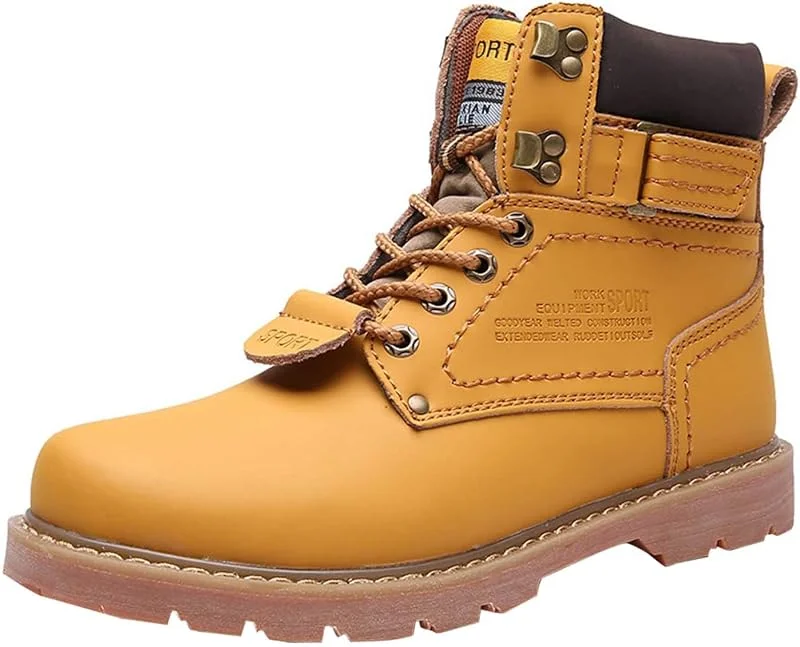 Winterschuhe Herren Winterstiefel Gefüttert Boots Schneestiefel Herren Rutschfest Stiefeletten für Outdoor Männer Winterboots Schnürstiefeletten Hohe Wanderschuhe — Heizkleidung