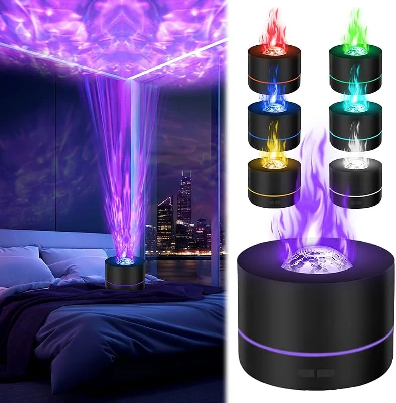 Projektor Aroma Diffuser, 3 in 1 Luftbefeuchter mit Sternenprojektor, 200ML Diffuser Ätherische Öle mit 7 Farben LED Nachtlicht, Wasserlose Abschaltautomatik für Wohnzimmer Schlafzimmer Zuhause Büro