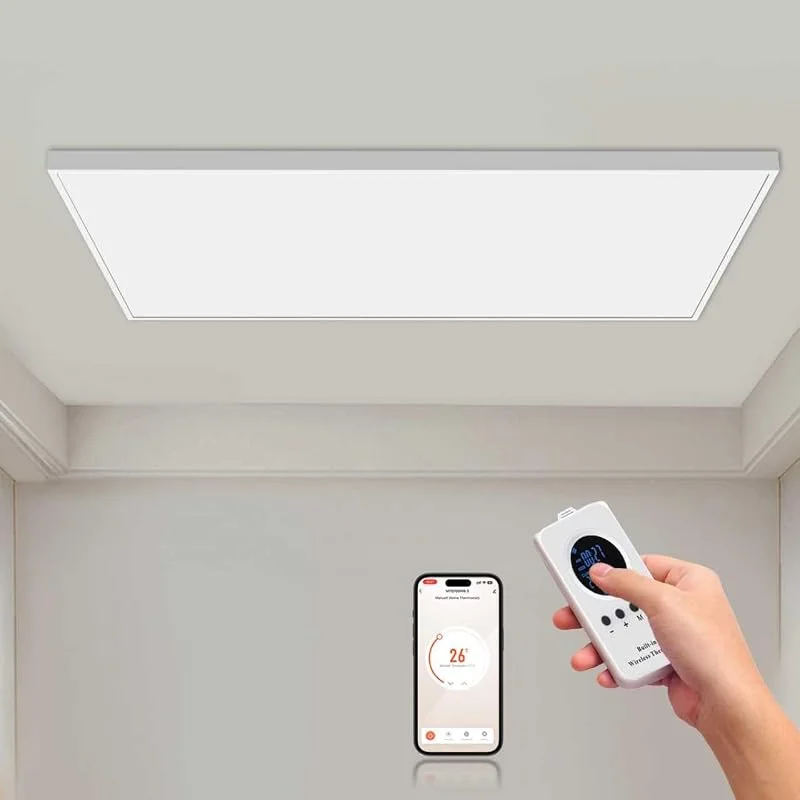 Infrarotheizung Deckenmontage 1000 Watt mit Smart Steuerung, Energiesparende Infrarot Wandheizung, Elektroheizung mit Uberhitzungsschutz, WLAN App-Steuerung mit Fernbedienung - TÜV. — Heizung Warmepumpe