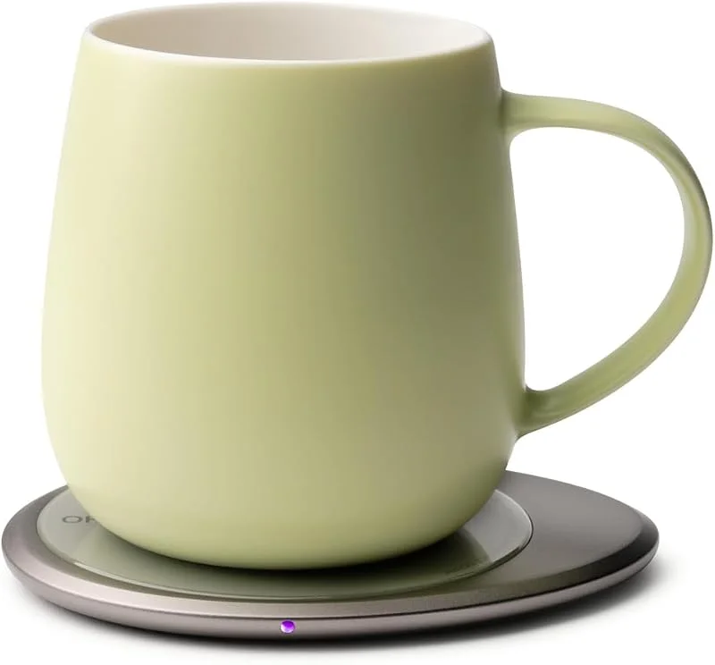 Ui 3 selbstwärmendes Tassen-Set – Grün, 340 ml, 340 ml Keramik-Kaffeetasse mit Heizkissen — Heizung Warmepumpe