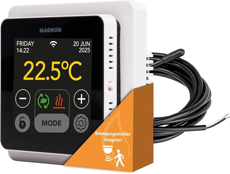 MRC WiFi Smart Thermostat, Raumregler mit Bodenfühler für Fußbodenheizung, Elektro-Heizung, Konvektor, Tuya Smart App — Heizung Warmepumpe