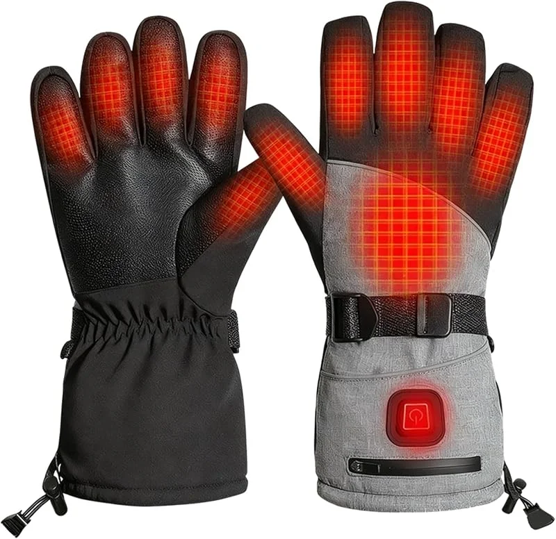 2026 Fahrrad Beheizte Thermohandschuhe für Outdoor Aktivitäten: Wiederaufladbare Akku Thermohandschuhe mit Touchscreen Kompatibilität wasserdicht ideal für Skifahren Radfahren Wandern kaltes (Grey On — Heizkleidung
