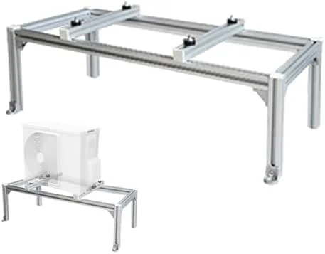 Generisch Robuster Bodenständer aus Aluminiumlegierung mit stoßdämpfender Antivibrationsmatte, ideal für die Installation von Split-Klimaanlagen und Wärmepumpen, langlebig und stabil. — Heizung Warmepumpe