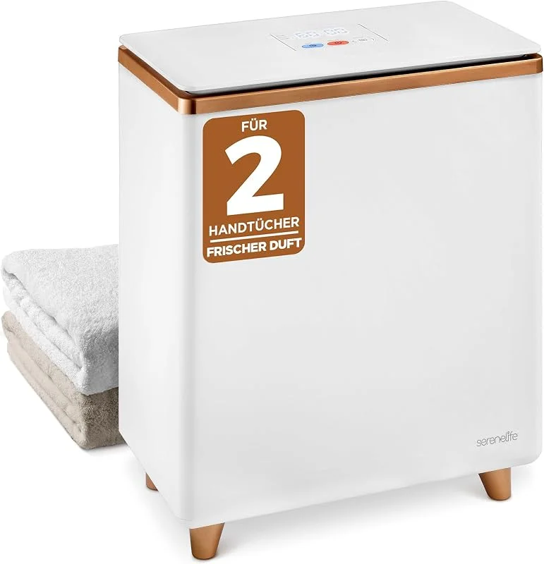 SereneLife Handtuchwärmer Eimer 20L Elektrisch Stehend Roségold– Handtuchtrockner mit Timer, ideal für Badetücher und Bademäntel, Spa — Heizung Warmepumpe