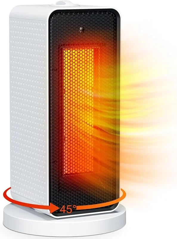 Qoosea Heizlüfter Energiesparend Leise 1200W Mini Heizlüfter Elektrische Raumheizung Keramik Heizung Mit 3 Modi 3S Schnelles Heizen PTC Raumheizung Elektrischer Heizlüfter für Zuhause Büro (Weiß) — Heizung Warmepumpe