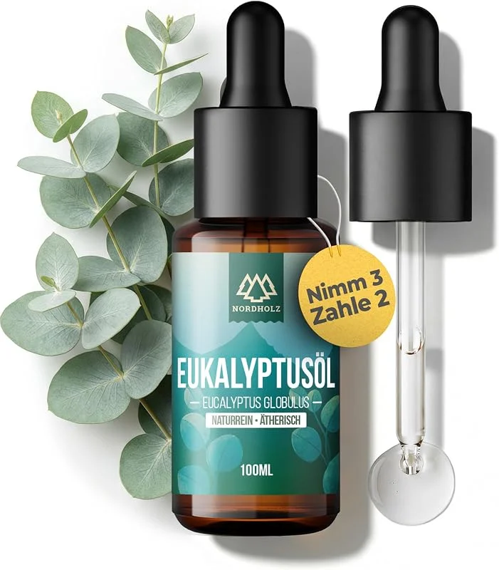 NORDHOLZ® Eukalyptusöl 15ml Ätherische Öle [42 Sorten] Diffusor & Sauna — Luftbefeuchter