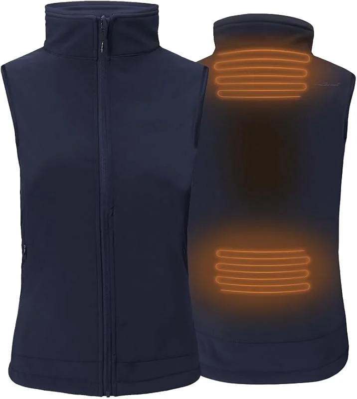 30seven, Softshell Heizte ärmellose Jacke, Schlanke Schneidkleidung für Frauen, Fleece -Futter, bis zu 3 Stunden kontinuierlicher Hitze, Schnellbatterien und Ladegeräte inklusive — Heizkleidung