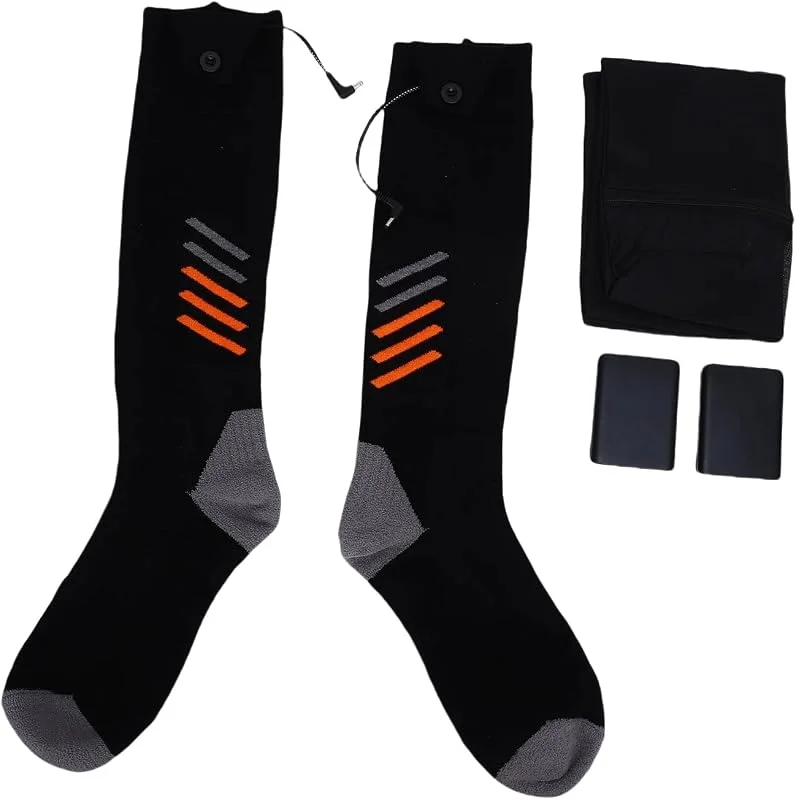 Beheizte Bluetooth-Socken, Elektrische Heizsocken mit App-Steuerung, 3 Heizstufen 113 °F, 131 °F, 149 °F, 360-Grad-Heizung, Wiederaufladbar, 2 X 6000 MAh-Batterien, für Winter, Outdoor — Heizkleidung