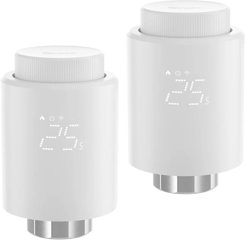 SONOFF TRVZB Smart Heizkörperthermostat, 2 Stück Smart Heizungsthermostat mit App-Funktion, Zigbee Thermostat Benötigt Zigbee 3.0 Hub, kompatibel mit Amazon Alexa, Home Assistant — Heizung Warmepumpe